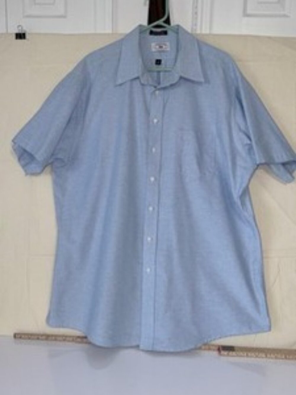 Jonathan Quale Men's Short Sleeve Oxford Shirt 19 Tall Blue
